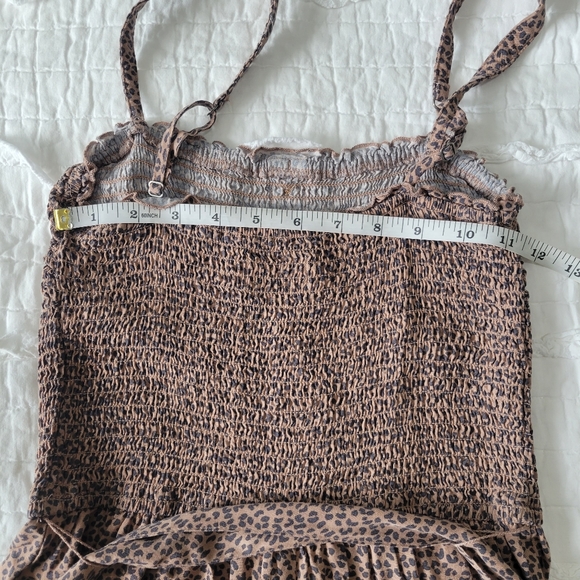 Abercrombie & Fitch Leopard Cinch Top Jumpsuit M EUC Ankle Wide Leg Lightweight - Picture 9 of 16